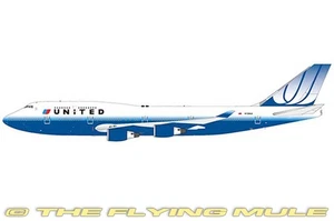 JC Wings 1:200 747-400 United Airlines N128UA Flaps Down Configuration - Picture 1 of 1