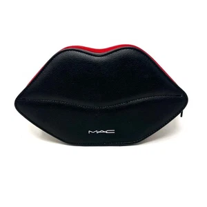 MAC Lip Shaped Box - Astuccio grande per cosmetici - ecopelle nera con cerniera rossa - Foto 1 di 8