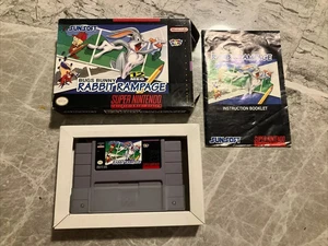 Nintendo Bugs Bunny Rabbit Rampage Game SNES NTSC Complete & Box Protector - Picture 1 of 13