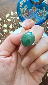 Genuino Enorme Anillo Verde 14.95ct Jadeíta Jade (Tipo A) Plata 925 TAMAÑO Ajustable - Imagen 1 de 17