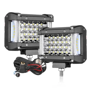 4" Side Shooter LED Work Light Pods Spot Flood Combo Driving Fog Off Road Wiring - Picture 1 of 12