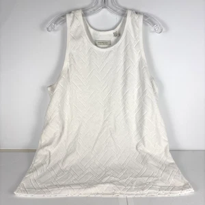 Canotta standard in tessuto Terry-Jacquard bianca grande Urban Outfitters - Foto 1 di 9