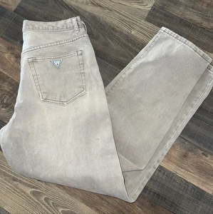 Guess Jeans Men size W29 L29.5 Straight Leg Light Wash Beige Made In USA - Picture 1 of 17