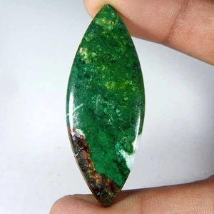 57,55 ctNatural Green Malachite Chrysocolla Marquoise Cab + (51 x 19 x 4)... - Foto 1 di 3