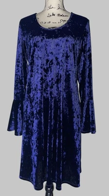 Vestido midi Karen Kane terciopelo manga acampanada para mujer XL púrpura bruja caprichoso gótico Foto 1 de 4