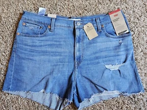 Levi's Levi Damen-Jeans-Denim-Shorts mit hoher Rose Cutoff Größe 18 34 neu mit Etikett Neu - Bild 1 von 9