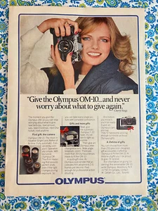 Vintage 1981 Olympus OM-10 Print Ad Cheryl Tiegs -Ad Only - Picture 1 of 6