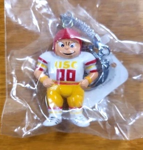 USC Trojans Keychain Rubber Red Gold Vintage Lil' Sports Brat Football Key Ring - Picture 1 of 4