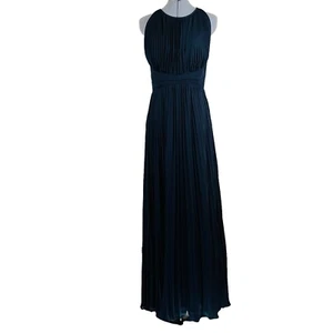 Reiss Winnie Pleated Maxi Dress Navy Blue Women’s Size 6 - Picture 1 of 8