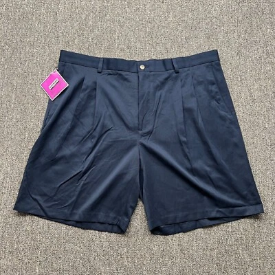 New Oxford Golf Shorts Mens 42 Blue Quick Dry Chino Preppy Athletic Polyester - Imagem 1 de 4