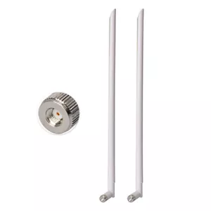 2-Pack 2.4GHz 10dBi White RP-SMA WiFi Antenna for WiFi Router Extender Booster - Picture 1 of 5
