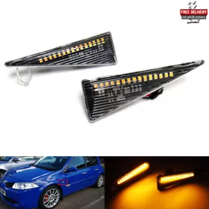 2x Indicatore Laterale Chiaro Luce Ripetitore LED per Renault Megane II Scenic II Wind - Foto 1 di 11