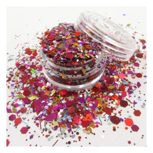 Pot of Premium Chunky Glitter Festival Cosmetic Make Up Glass Eye Face (003) - Picture 1 of 2