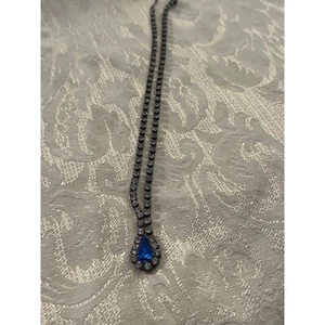 Ciondolo vintage finto diamante e zaffiro - Foto 1 di 5