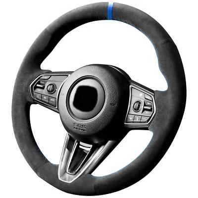 Крышка рулевого колеса автомобиля алькантара ручная строчка темно-серая для ACURA RDX 2019-2023 - Изображение 1 из 4