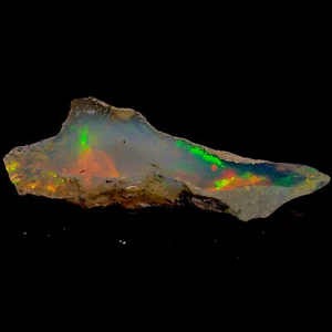 Natural Welo Fire White Ethiopian Opal Rough Gemstone 8.5 Ct 32X11X6 mm EE-43224 - Picture 1 of 3