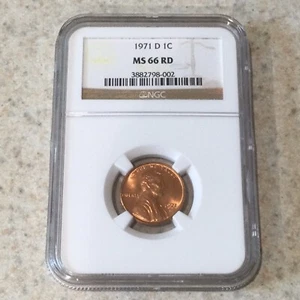 1971 D Lincoln Memorial Cent Penny NGC MS 66 RD - Picture 1 of 2