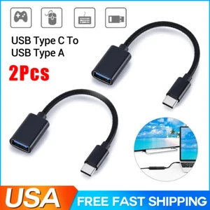 2Pcs USB-C 3.1 Type-C Male To USB 3.0 Type A Female OTG Adapter Converter Cable - Picture 1 of 13