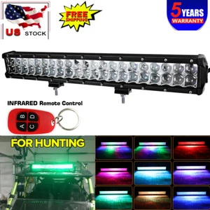 RGB LED Work Light Bar Flood Spot Combo Fog Lamp Offroad Driving Truck ATV 22'' - Picture 1 of 16