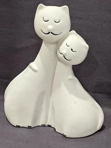 Fantastic Vintage Italian Percaline White Twin Cat Figurine 7 inches Tall - Picture 1 of 12