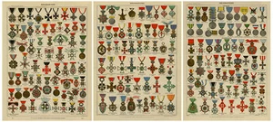 3 Antique Prints-DECORATIONS-MEDAL-MILTARY ORDER-KNIGHT-Larousse-1897 - Picture 1 of 7