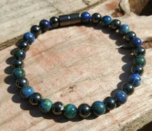 Chrysocolla Magnetic Hematite BRACELET - 6mm - Picture 1 of 15