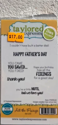 Juego de 6 sellos y troqueles Taylored Expressions All the Fixings Foto 1 de 2