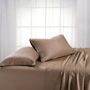 Luxury Bed Sheet Set-100% Bamboo Viscose Deep Pockets 600-TC Solid Sheet Sets