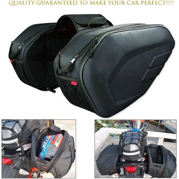 Pair Motorcycle Pannier Bags Luggage Saddlebags Side Bag 36-58L Large Capacity - Image 1 of 4