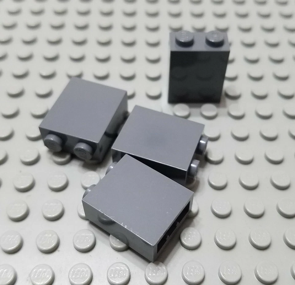 New LEGO Lot of 4 Dark Bluish Gray 1x2x2 Basic Building Bricks - Image 1 of 1