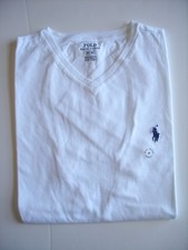 Polo Ralph Lauren Men's T-shirt Short Sleeve White V-neck 100 Cotton M