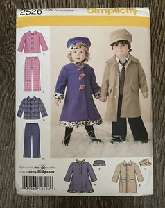 Toddler Girls Boys Coats Jackets Pants Hat Sizes 1/2-4 Simplicity 2526 - Picture 1 of 7