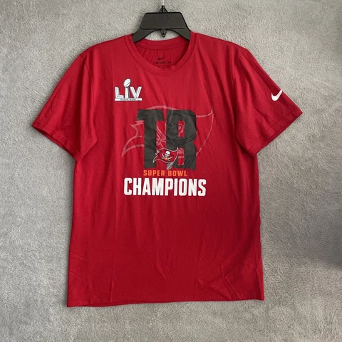 Tampa Bay Buccaneers Super Bowl Champions Adult M Nike Short Sleeve Crew Neck Cover
