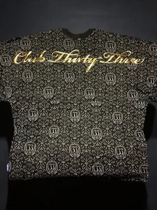 Disney Disneyland Club 33 Black & Gray Gold Logo Adult Spirit Jersey L Large - Picture 1 of 4