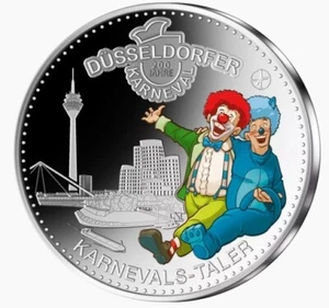 Silber Münze  " Düsseldorfer Karnevals Taler-200 Jahre ~ 333/1000 mit Zertifikat - Bild 1 von 2
