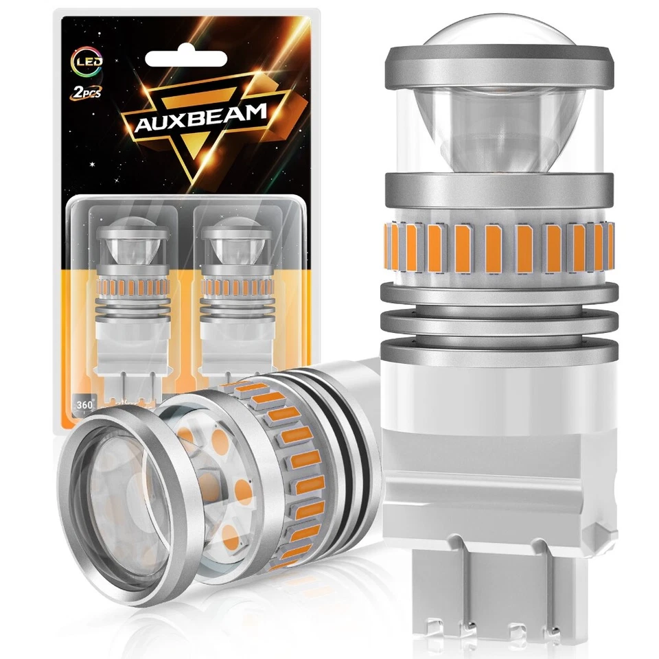 AUXBEAM 4157 3156 3157 LED Intermitente Bombilla Ámbar 31SMD 400% Más Brillante 2023 Foto 1 de 4
