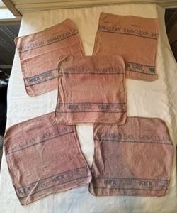 Lot 5 Vtg SHOP RAGS KEX National Service SANI CLEAN Cleaning Towel CAR MECHANIC - Picture 1 of 6