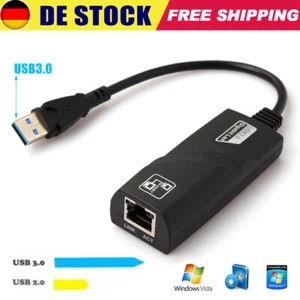 USB3.0 auf RJ45 Adapter 10/100/1000 Mbps LAN Adapter Netzwerk Ethernet Gigabit - Bild 1 von 16
