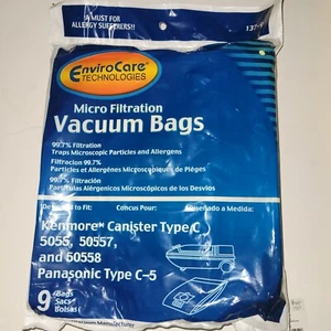 9 Sears Kenmore Type C Canister Vacuum Bags 5055, 50557 and 50558 By EnviroCare - Picture 1 of 2