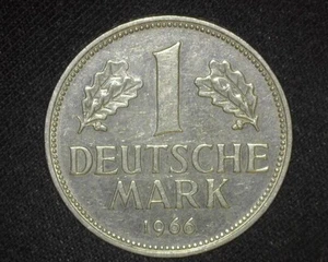 GERMANY 1966-D MARK KM110 ABOUT UNCIRCULATED ~E71 - Picture 1 of 2