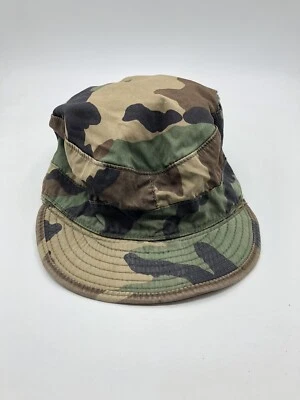 Men Cap Army Hat Military Camo Size 7 1/8 85% Cotton 35% Nylon STAINED SEE PICS - Image 1 of 4