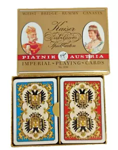 ÖSTERREICH SPIELKARTEN Imperial Piatnik Brücke Doppeldeck Spielkarten offene Box - Bild 1 von 10