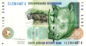 South Africa 10 Rand ND(1999) VF+ Banknote P-123b Prefix CL Mboweni Sig. - Picture 1 of 2