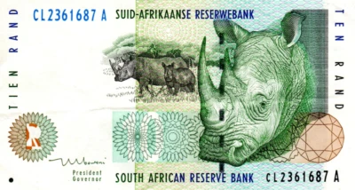 South Africa 10 Rand ND(1999) VF+ Banknote P-123b Prefix CL Mboweni Sig. - Image 1 of 2