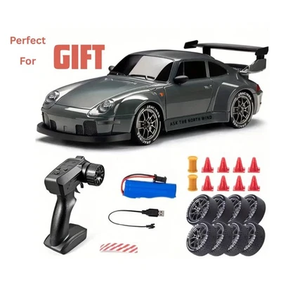 1/24 RC Drift Car High Speed 4WD Adjustable Lights Remote Rechargeable Kids Gift - Image 1 of 4