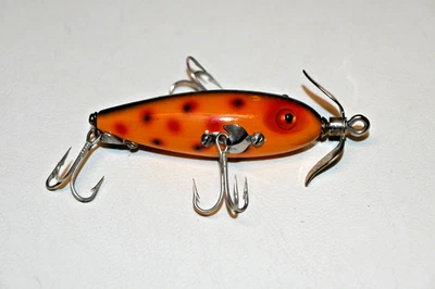 Vintage Heddon Baby Dowagiac 20 SO Spotted Orange - Image 1 of 4