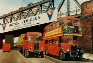 (cc02) Ein AEC Mammut Major und London Transport RT in Southall - Bus Postkarte - Bild 1 von 2