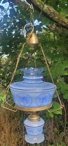 Vintage Gone With The Wind Ceiling Hanging Hurricane Electric Lamp 10" fitter - Picture 1 of 11