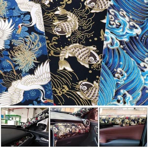 Cloth Fabric JDM Japanese Style Pattern Car Interior Wrap Stickers DIY 130x50CM - Picture 1 of 14