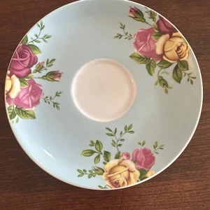 Royal Albert England Tea Cup Saucer Dish Country Rose Floral Aqua  6” - Picture 1 of 10